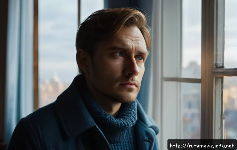 영화  달마가 동쪽으로 간 까닭은  스토리 및 관객평가 - A cinematic portrait of a deeply complex Russian male protagonist in his early 30s, dressed in casua...